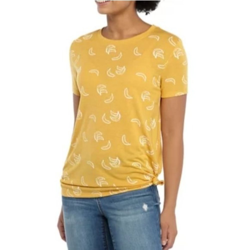 Cold Crush NWT banana print short‎ sleeve shirt juniors size large